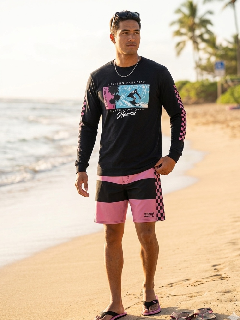 NWT Surf Ministry California Black Hawaii Long Sleeve Shirt -Size Large